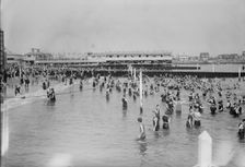 Bathing at Brighton Beach, between c1910 and c1915. Creator: Bain News Service