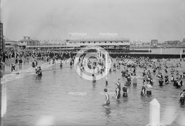 Bathing at Brighton Beach, between c1910 and c1915. Creator: Bain News Service.