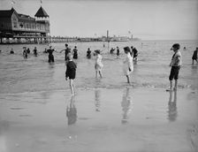 Bathing at Coney Island, between 1900 and 1905. Creator: Unknown