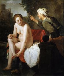 Bathing Bathsheba 17th century. Artist: Govaert Flinck
