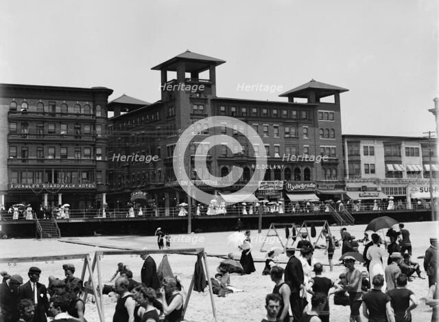Bathing beach, Atlantic City, N.J., between 1900 and 1910. Creator: Unknown.
