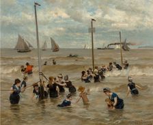 Bathing by the sea, 1876. Creator: Thoren, Otto von (1828-1889)