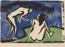 Bathing Couple, 1910. Creator: Ernst Kirchner