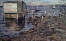Bathing Hut at the Beach, unknown date. Creator: Fredrik Jonas Lucian Botfield Collett