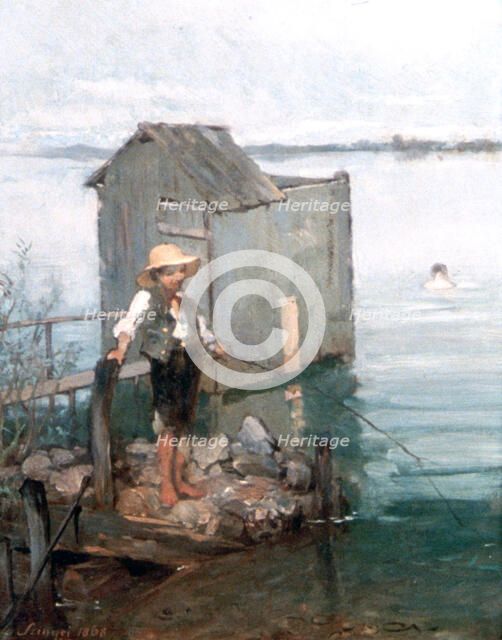 'Bathing Hut with Boy', 1868. Artist: Pal Szinyei Merse