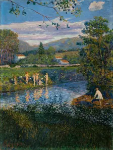 Bathing in Rentería, 1900. Creator: Regoyos y Valdés, Darío de (1857-1913)