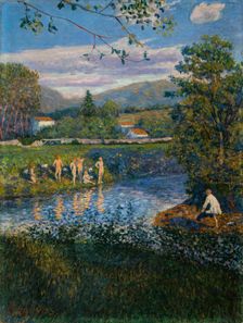 Bathing in Rentería, 1900. Creator: Regoyos y Valdés, Darío de (1857-1913)