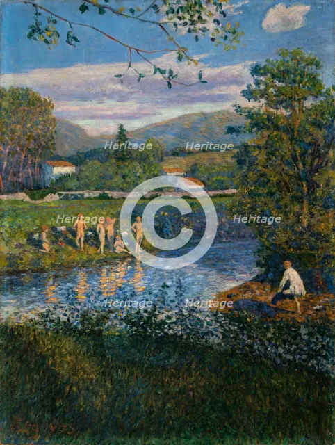 Bathing in Rentería, 1900. Creator: Regoyos y Valdés, Darío de (1857-1913).