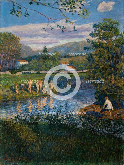 Bathing in Rentería, 1900. Creator: Regoyos y Valdés, Darío de (1857-1913).