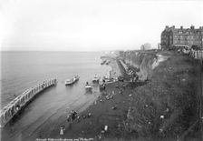 Bathing machines at Cliftonville, Margate, Kent, 1890-1910