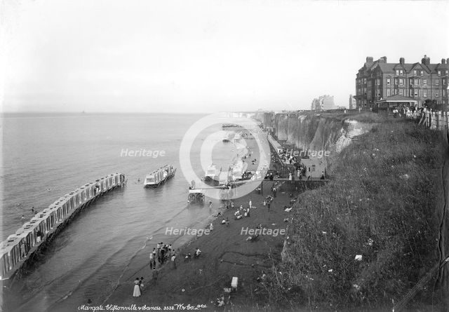 Bathing machines at Cliftonville, Margate, Kent, 1890-1910. Artist: Unknown