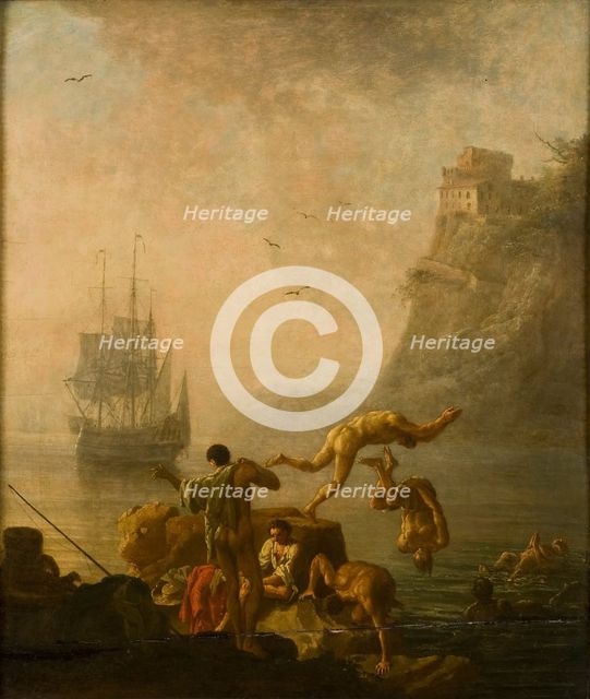 Bathing Men, mid-late 18th century. Creator: Pierre-Jacques Volaire.