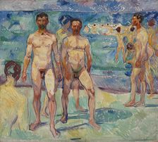 Bathing Men; Middle Age, 1907-1908. Creator: Edvard Munch