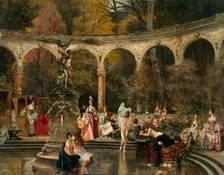 Bathing of Court Ladies in the 18th Century 1888. Creator: Flameng, François (1856-1923)