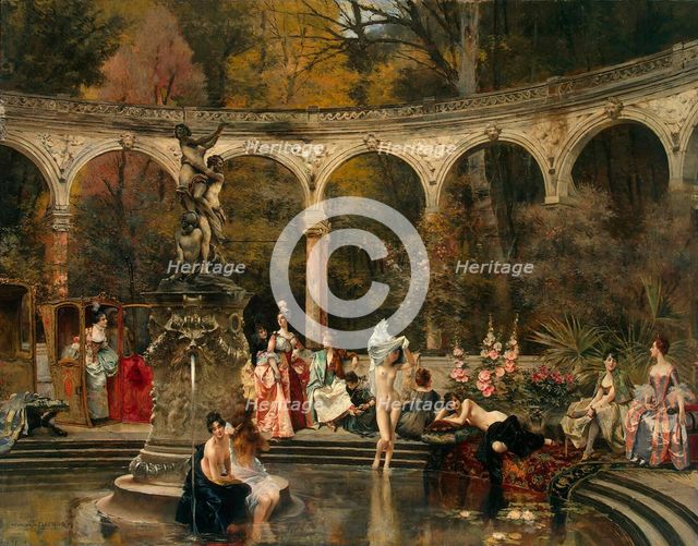 Bathing of Court Ladies in the 18th Century', 1888.  Creator: Flameng, François (1856-1923).