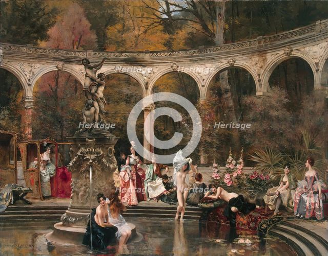Bathing of Court Ladies in the 18th Century, 1888. Creator: Francois Flameng.