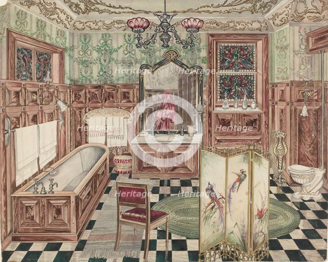 Bathroom, 1935/1942. Creator: Perkins Harnly.