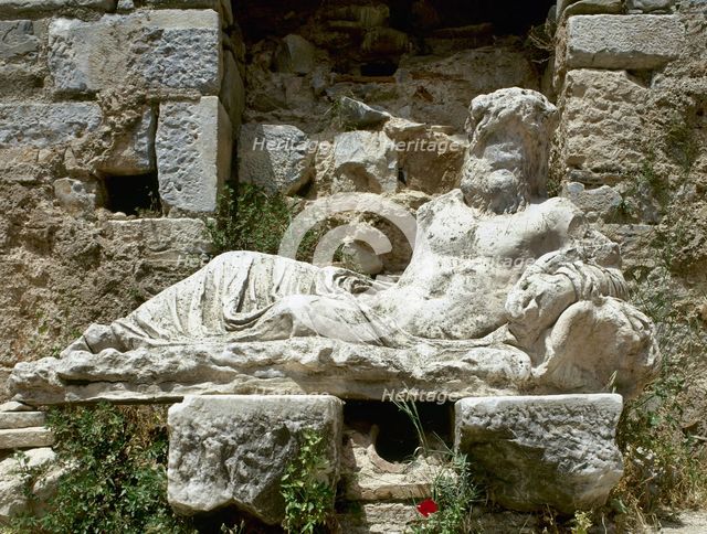 Baths of Faustina, Miletus, Aydin province, Anatolia, Turkey, Imperial era (1999).  Creator: LTL.