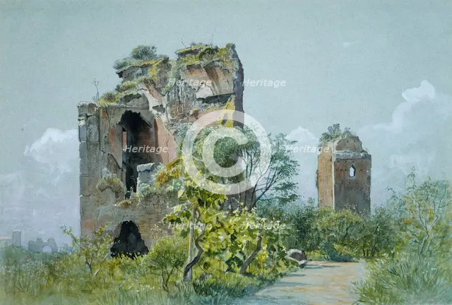 Baths of Trajan (Sette Sale, Villa Brancaccio, Rome), ca. 1882. Creator: William Stanley Haseltine.