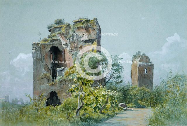 Baths of Trajan (Sette Sale, Villa Brancaccio, Rome), ca. 1882. Creator: William Stanley Haseltine.