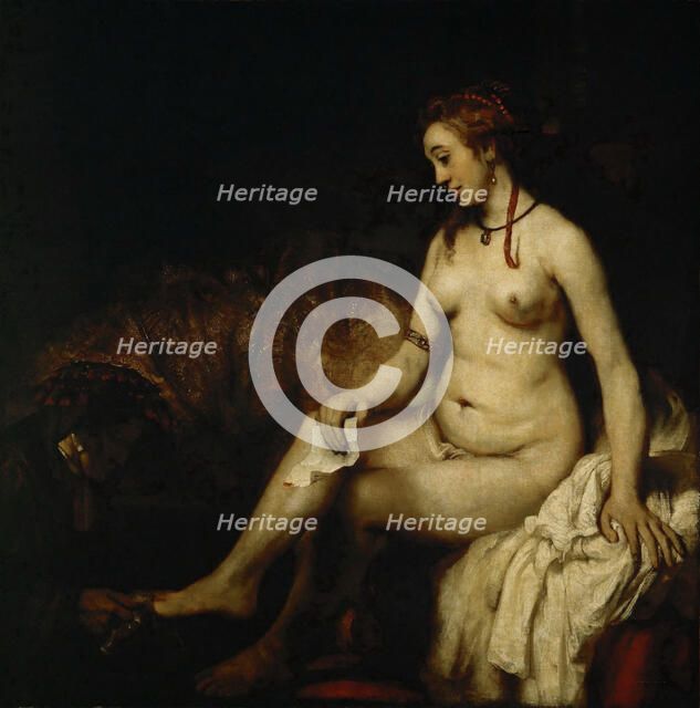Bathsheba at Her Bath (Bathsheba with King David's Letter). Artist: Rembrandt van Rhijn (1606-1669)
