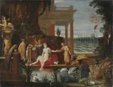 Bathsheba in the Bath Receiving the Letter from King David, late 16th-early 17th century. Creator: Workshop of Jan Brueghel the Elder