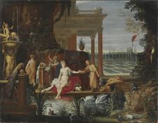 Bathsheba in the Bath Receiving the Letter from King David, late 16th-early 17th century. Creator: Workshop of Jan Brueghel the Elder