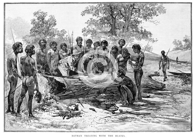 'Batman Treating with the Blacks', 1835, (1886).Artist: Julian Ashton