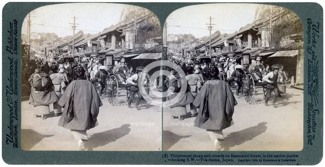 Batsumati street, Yokohama, Japan, 1904.Artist: Underwood & Underwood