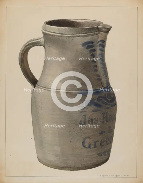Batter Pitcher, c. 1937. Creator: J. Howard Iams.