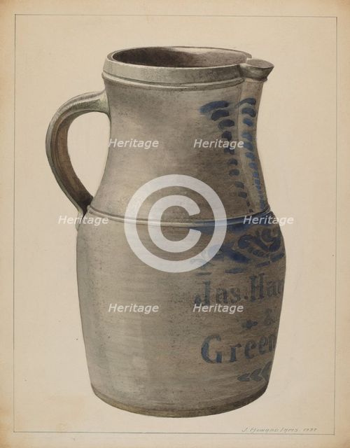 Batter Pitcher, c. 1937. Creator: J. Howard Iams.