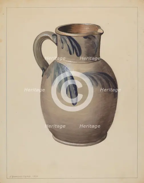 Batter Pitcher, c. 1937. Creator: J. Howard Iams.