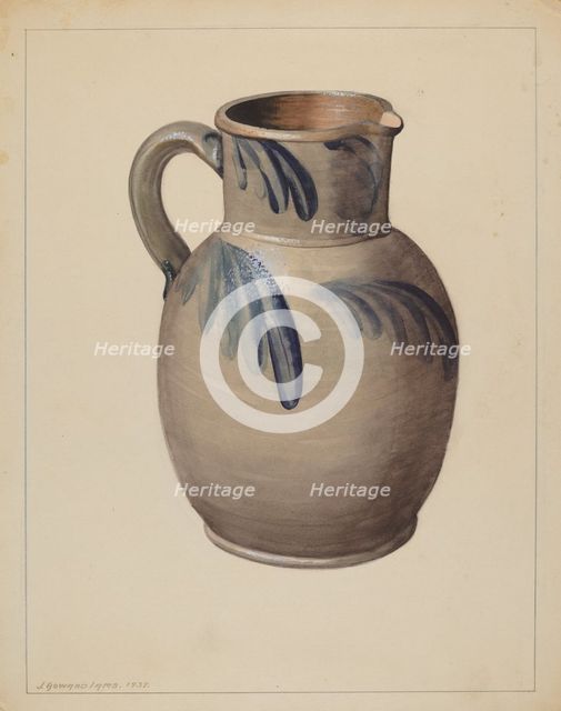 Batter Pitcher, c. 1937. Creator: J. Howard Iams.