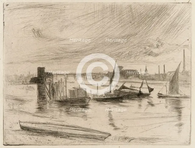 Battersea Dawn (Cadogan Pier), 1861. Creator: James Abbott McNeill Whistler.