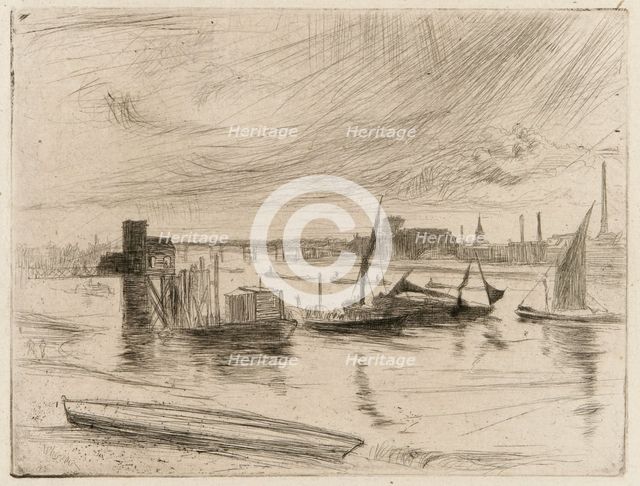 Battersea Dawn (Cadogan Pier), 1861. Creator: James Abbott McNeill Whistler.