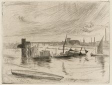 Battersea Dawn (Cadogan Pier), 1861. Creator: James Abbott McNeill Whistler