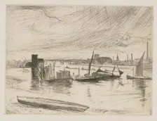 Battersea Dawn (Cadogan Pier), 1863. Creator: James Abbott McNeill Whistler