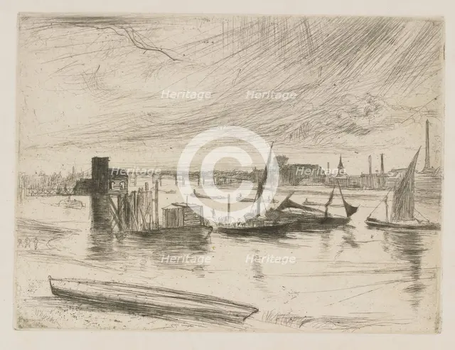 Battersea Dawn (Cadogan Pier), 1863. Creator: James Abbott McNeill Whistler.