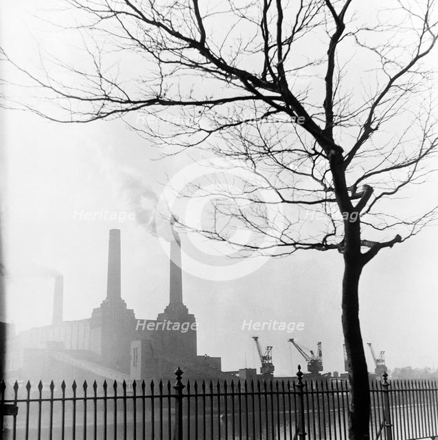 Battersea Power Station, London, 1955. Creator: Henry Grant.