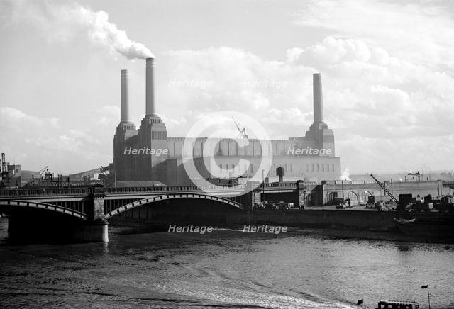 Battersea Power Station, London, c1945-c1965. Artist: SW Rawlings