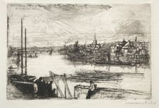 Battersea Reach, 1843. Creator: Francis Seymour Haden (British, 1818-1910)