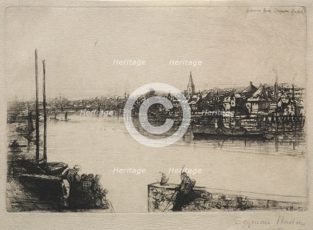 Battersea Reach, 1843. Creator: Francis Seymour Haden (British, 1818-1910).