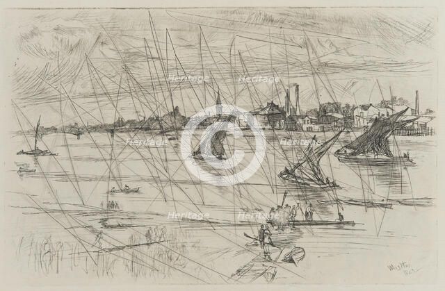 Battersea Reach, 1863. Creator: James Abbott McNeill Whistler.