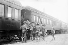 Battery A - Field artillery leaving for war game, between c1910 and c1915. Creator: Bain News Service