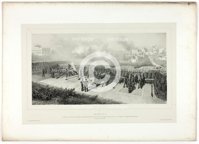 Battery no.10, from Souvenirs d’Italie: Expédition de Rome, 1859. Creator: Auguste Raffet.
