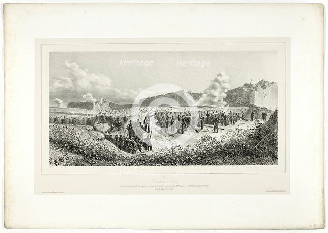 Battery no.14, from Souvenirs d’Italie: Expédition de Rome, 1859. Creator: Auguste Raffet.