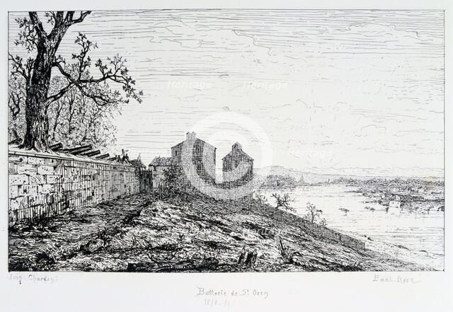 Battery of St Ouen, Siege of Paris, 1870-1871. Artist: Paul Roux