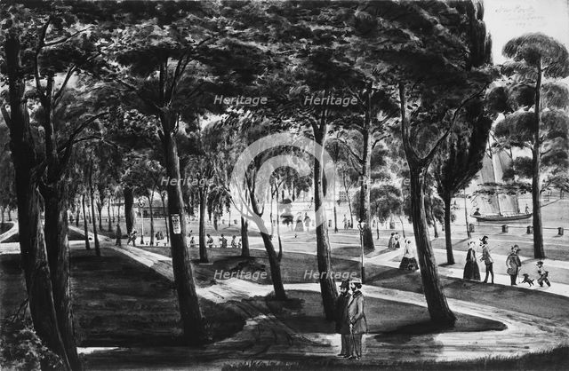 Battery Park, New York, 1849. Creator: Christian Gottlieb Cantzlier.