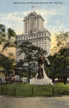 Battery Park and Whitehall Building, New York City, New York, USA, 1916