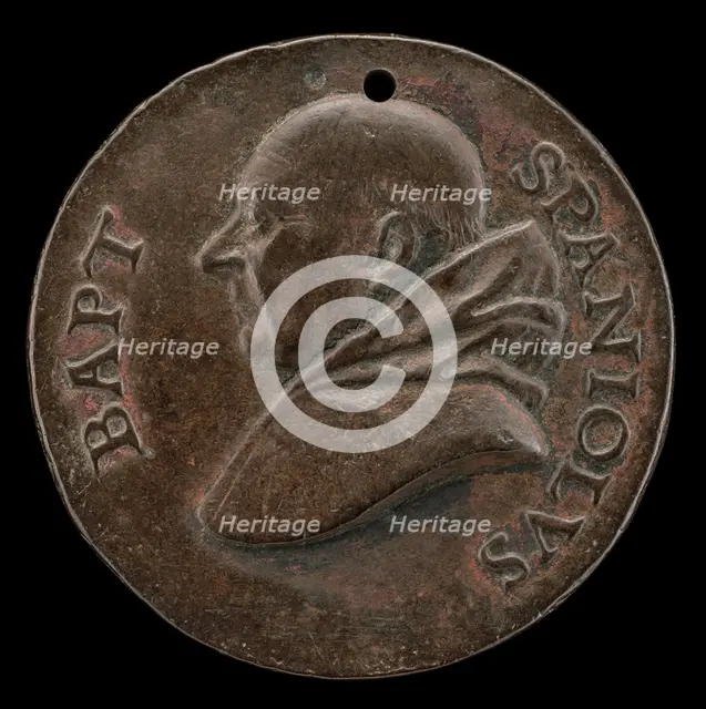Battista Spagnoli of Mantua, 1447-1516, Carmelite Poet [obverse], c. 1513. Creator: Mea.